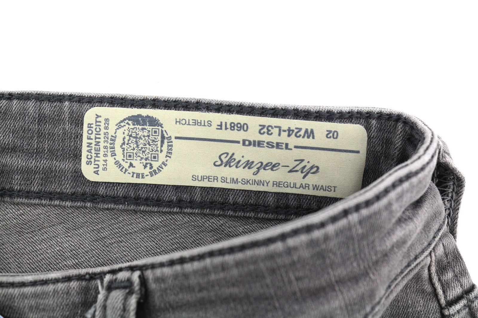 DIESEL Skinzee-Zip 0681F Women's Jeans W24/L32 Super Slim Skinny Regular RRP180