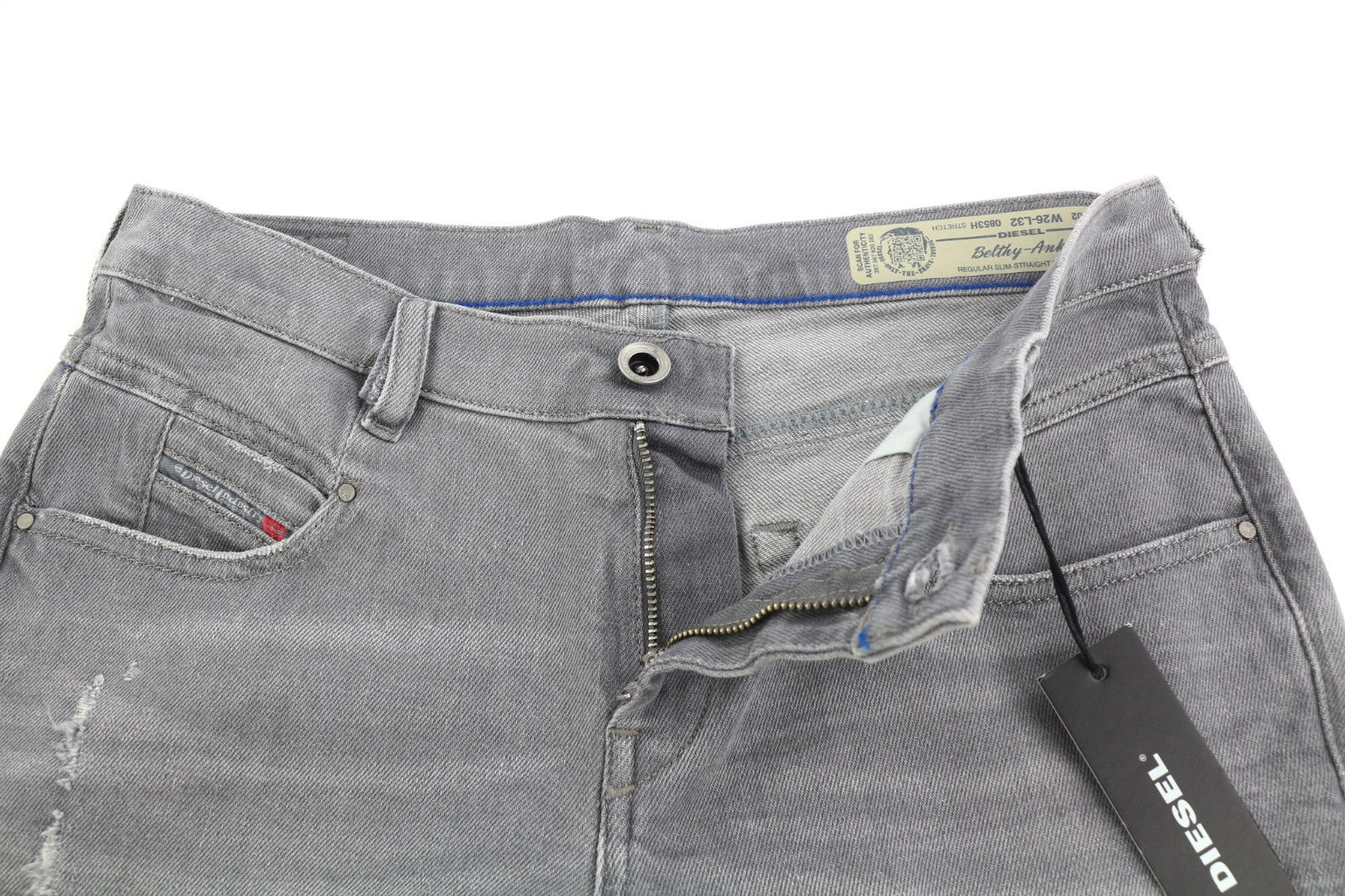 DIESEL Belthy-Ankle 0853H Women's Jeans W26/L32 Straight Slim Low Waist RRP200