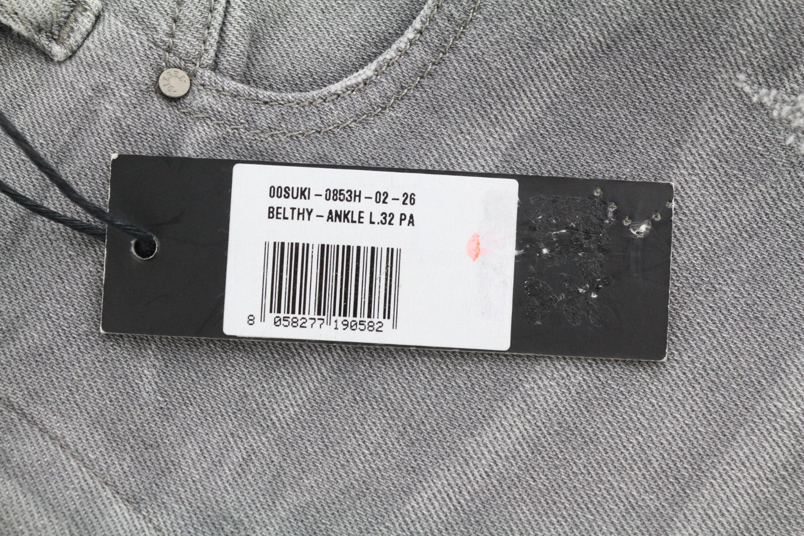 DIESEL Belthy-Ankle 0853H Women's Jeans W26/L32 Straight Slim Blue Low RRP200