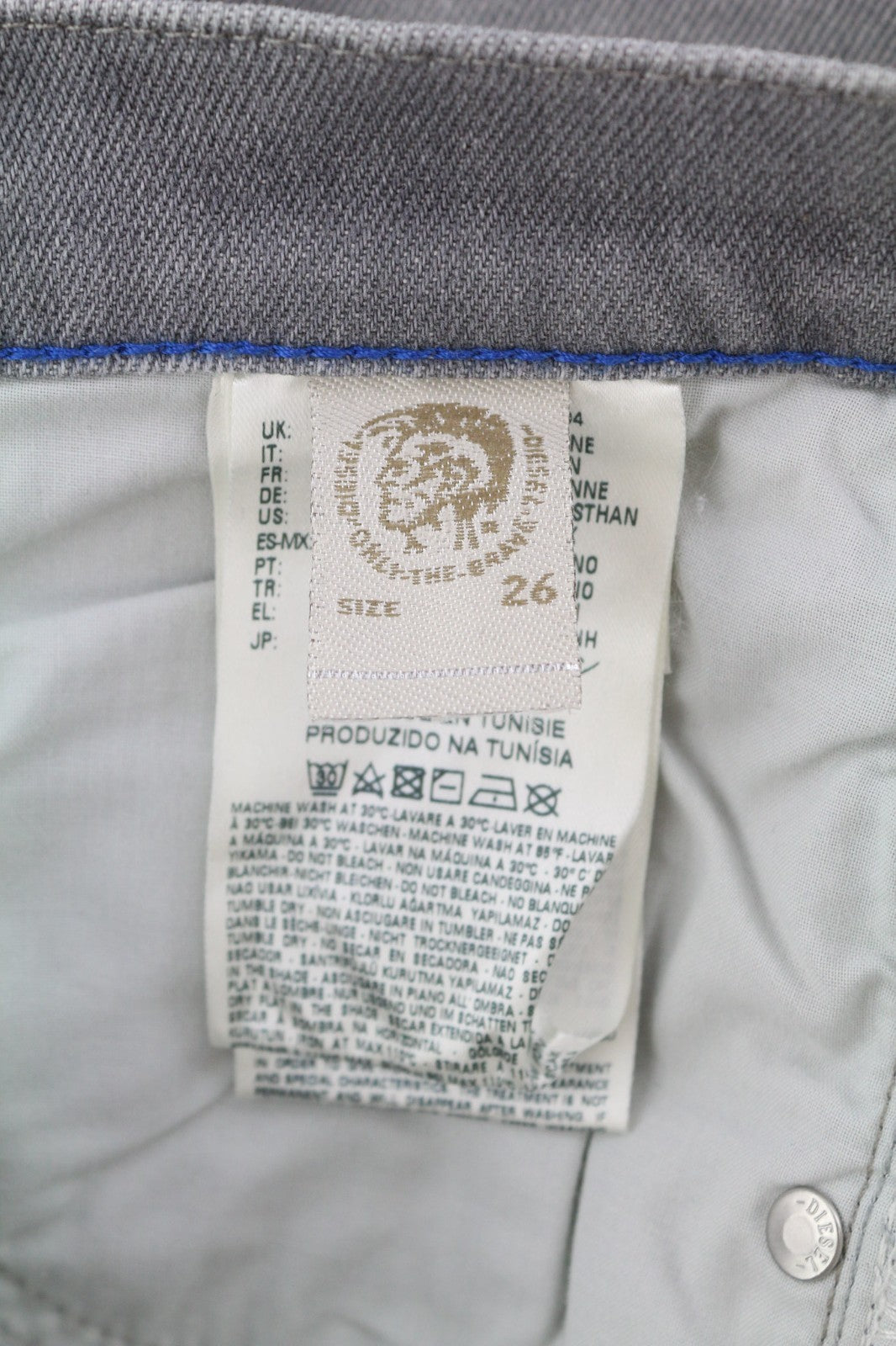 DIESEL Belthy-Ankle 0853H Women's Jeans W26/L32 Straight Slim Blue Low RRP200