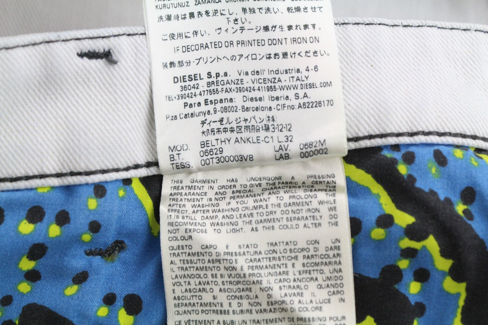 DIESEL Belthy Ankle-C1 0682M Women's Jeans W26/L32 Straight Slim Low Waist Fit