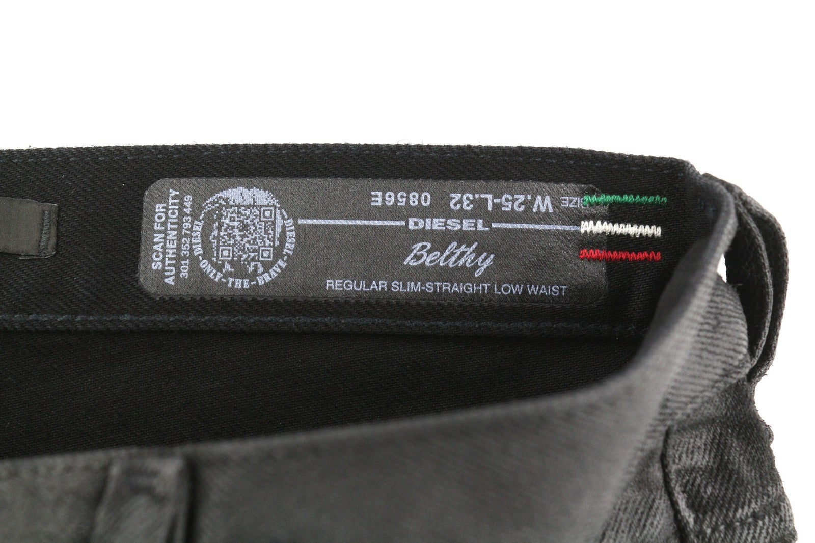 DIESEL Belthy 0856E Women's Jeans W25/L32 Straight Slim Low Waist Dark RRP250