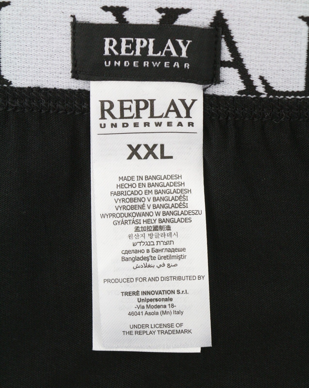 REPLAY Men Underwear 2XL Black Red Logo Cotton Stretch Trunks 2 Pack