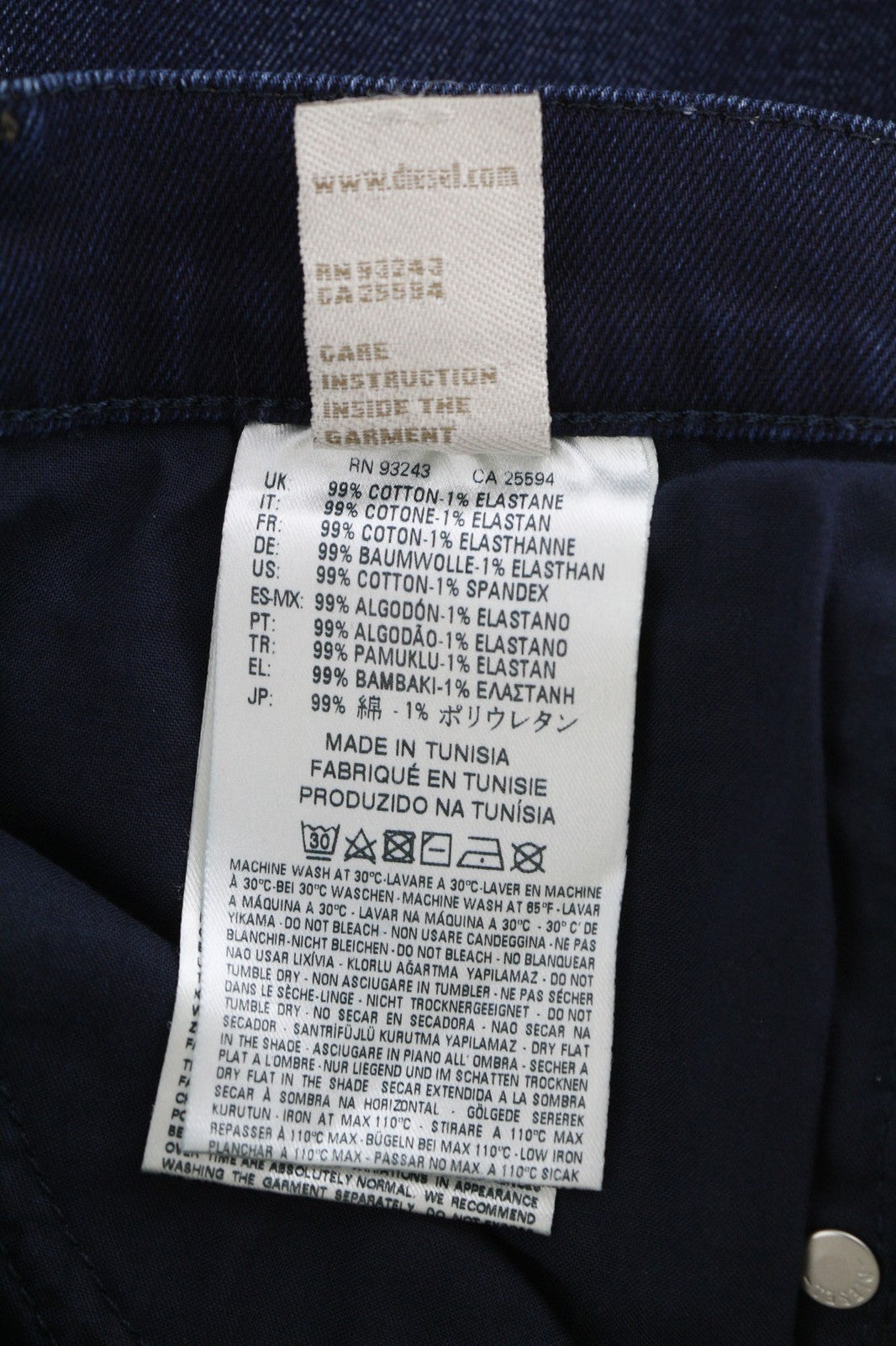 DIESEL Belthy 0677J Women's Jeans W25/L32 Slim Straight Stretch Low Waist Blue