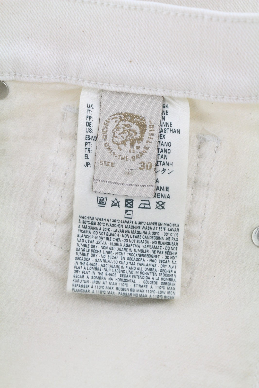 DIESEL Sandyb-Patch 0672Y Women's Jeans W30/L34 Slim Bootcut White RRP190