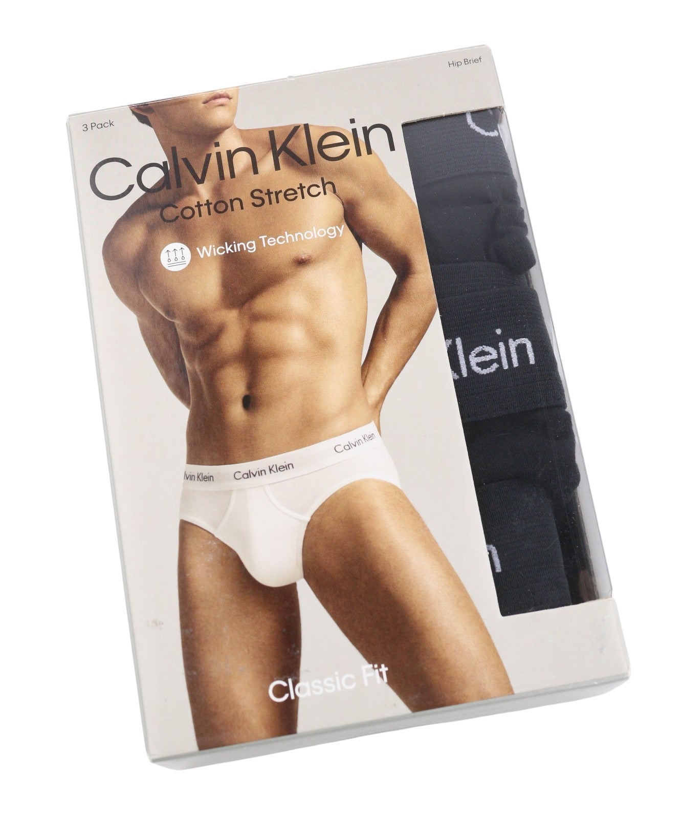 CALVIN KLEIN Men Underwear S Black Wicking Technology Cotton Stretch 3 Hip Brief