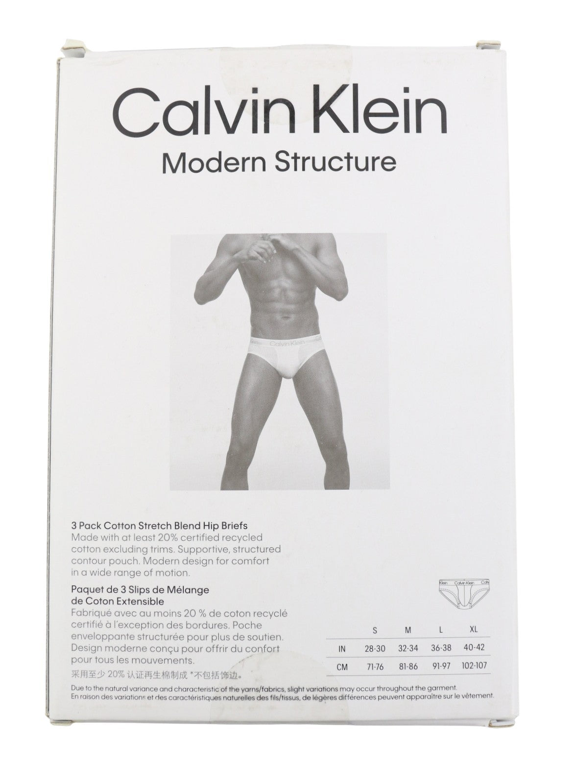CALVIN KLEIN Men Underwear S Multi Cotton Stretch Blend Hip Brief 3 Pack