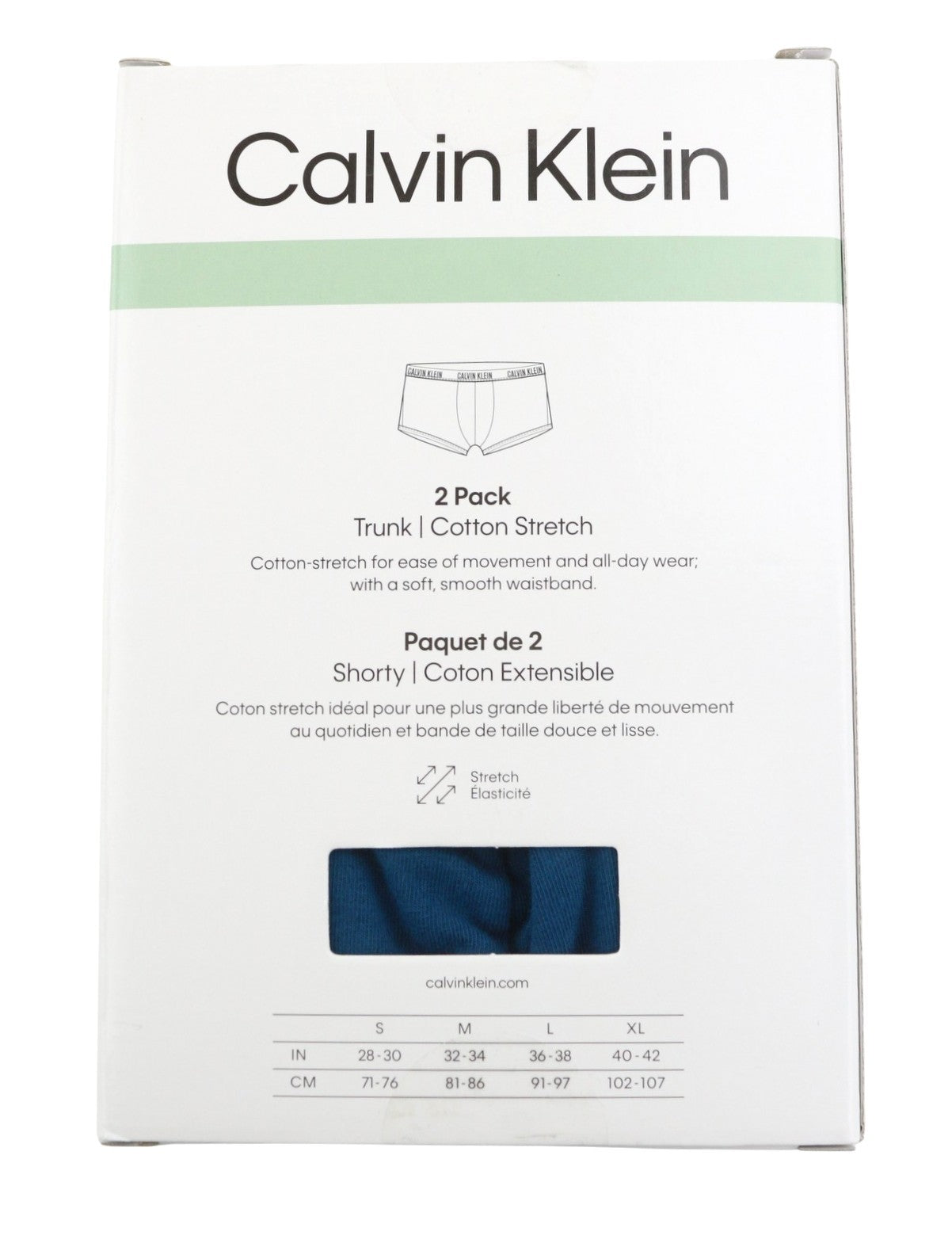 CALVIN KLEIN 2PK Trunk Men Underwear M Limited Edition Cotton Stretch Logo