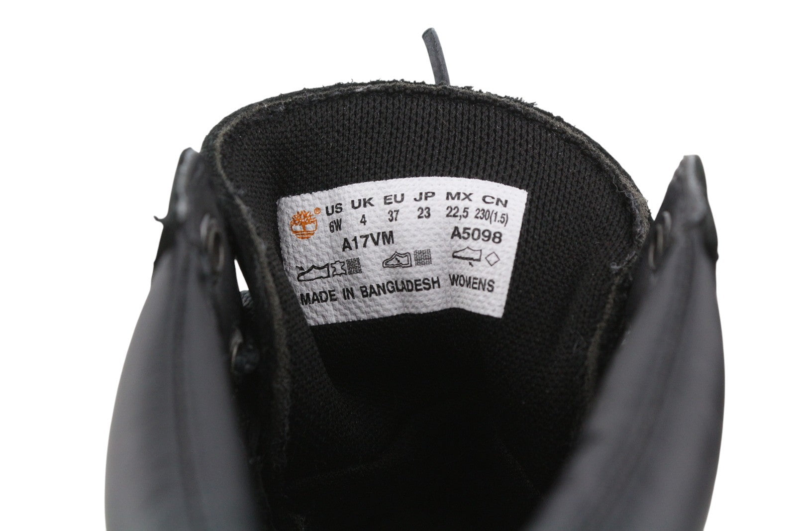 TIMBERLAND A17VM Women Boots EU37/37.5 Black Leather Waterproof Ortholite Laced