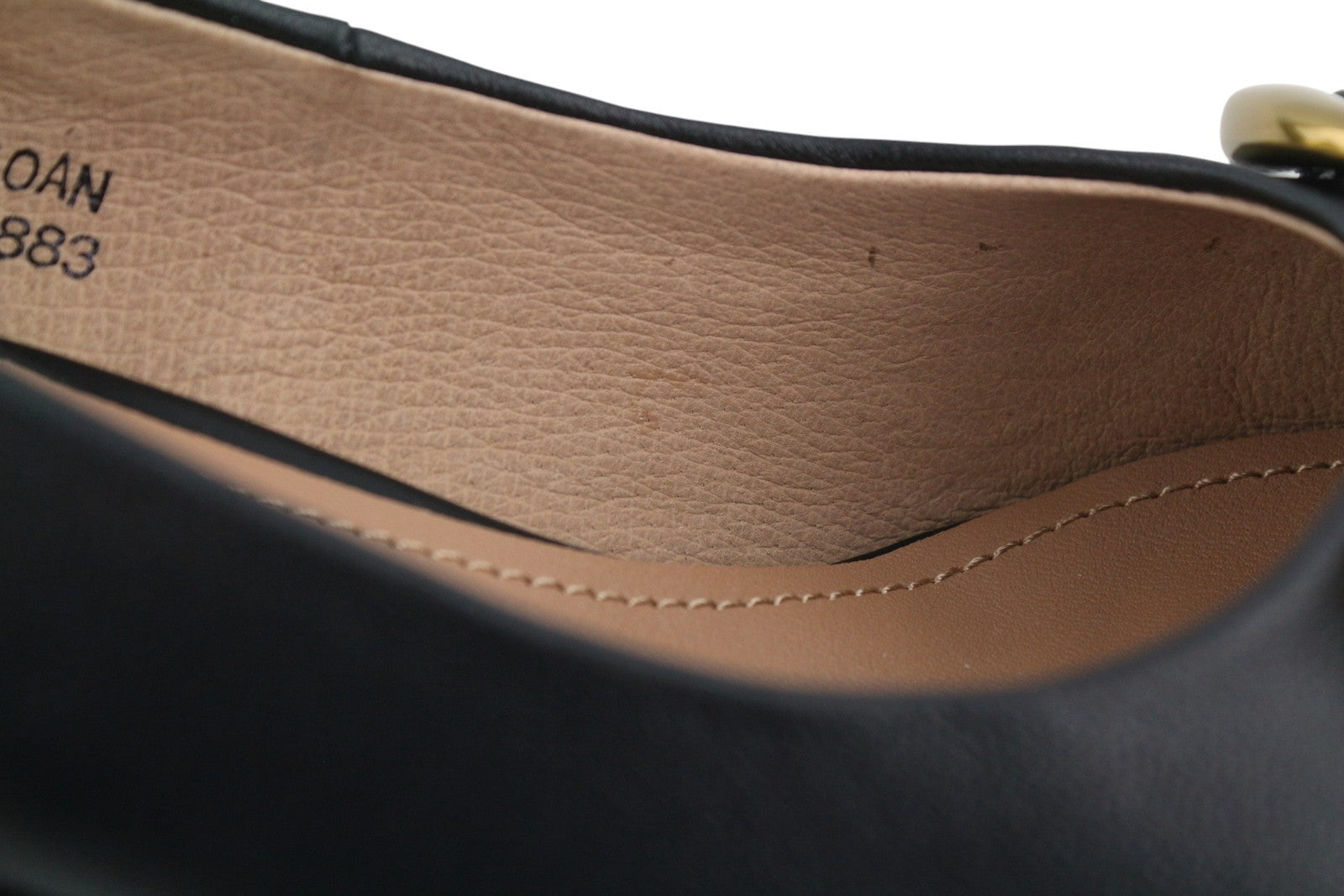 BIBI LOU Dennis Women Heels EU39 Black Leather Square Gold Tone Details Pumps