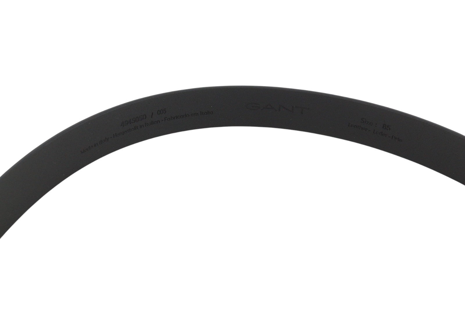 GANT Women Belt 85 CM Black Leather Silver Tone Buckle Logo Casual