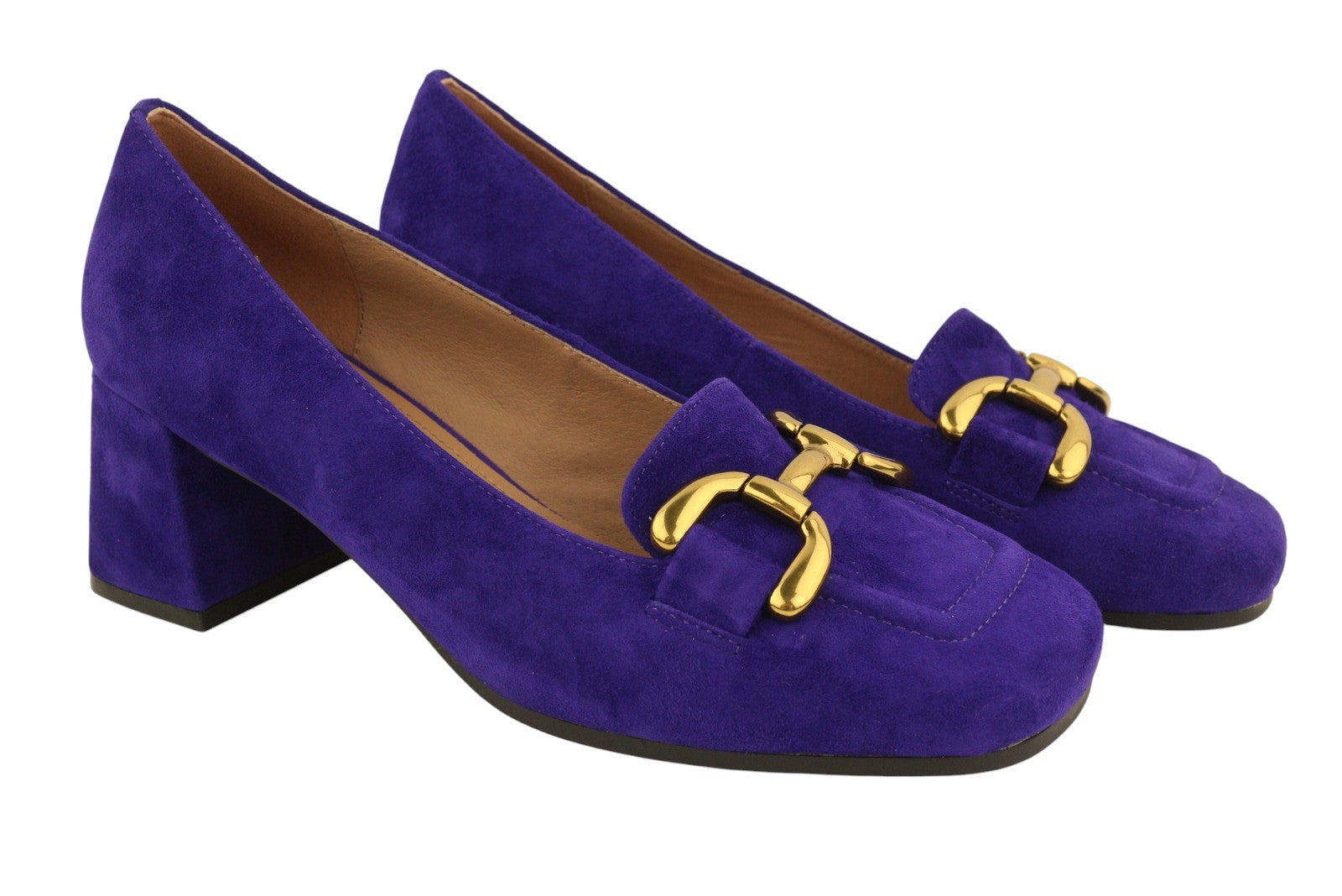 BIBI LOU Valencia Women Heels EU37 Blue Suede Leather Square Pumps RRP159