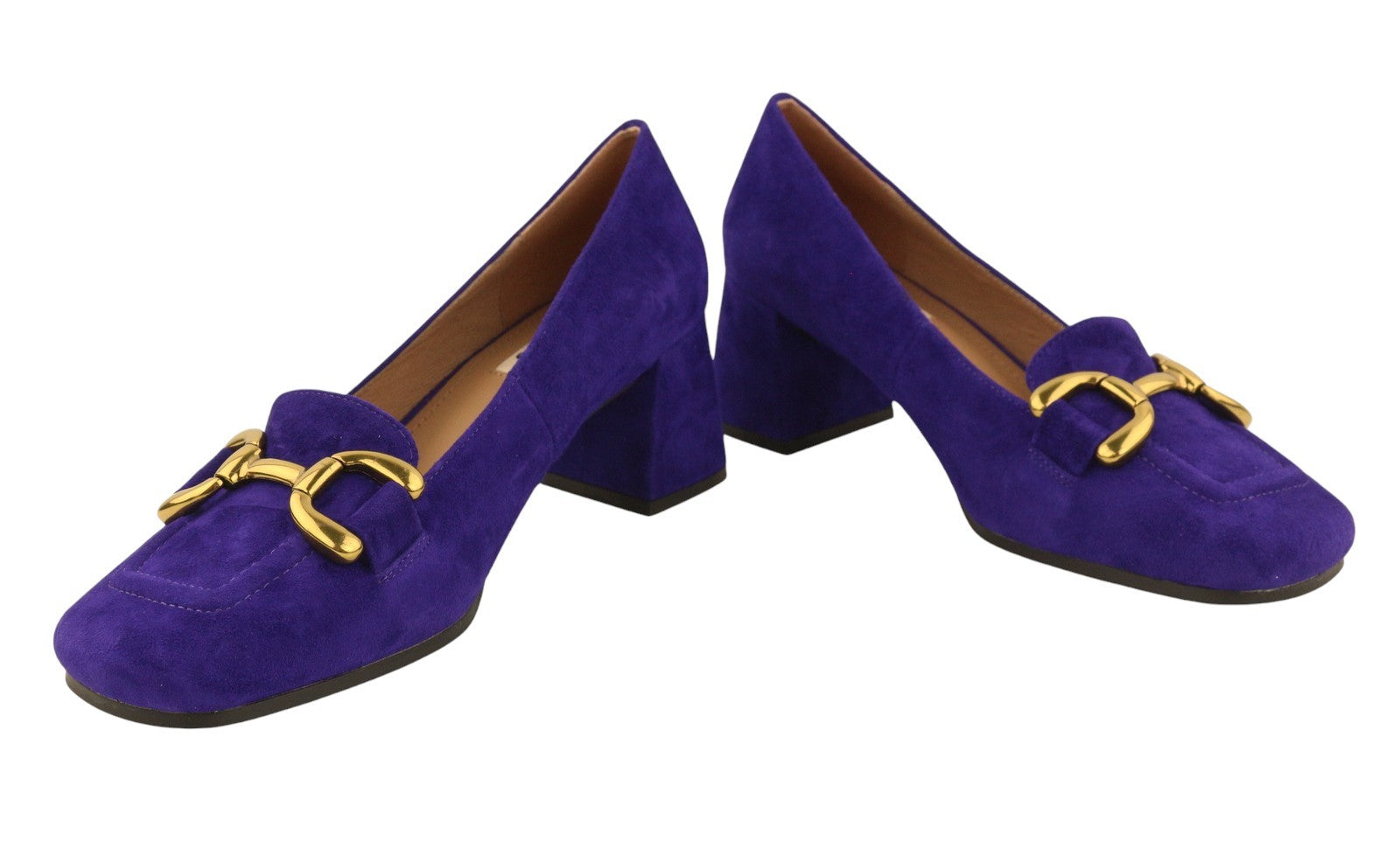 BIBI LOU Valencia Women Heels EU37 Blue Suede Leather Square Pumps RRP159