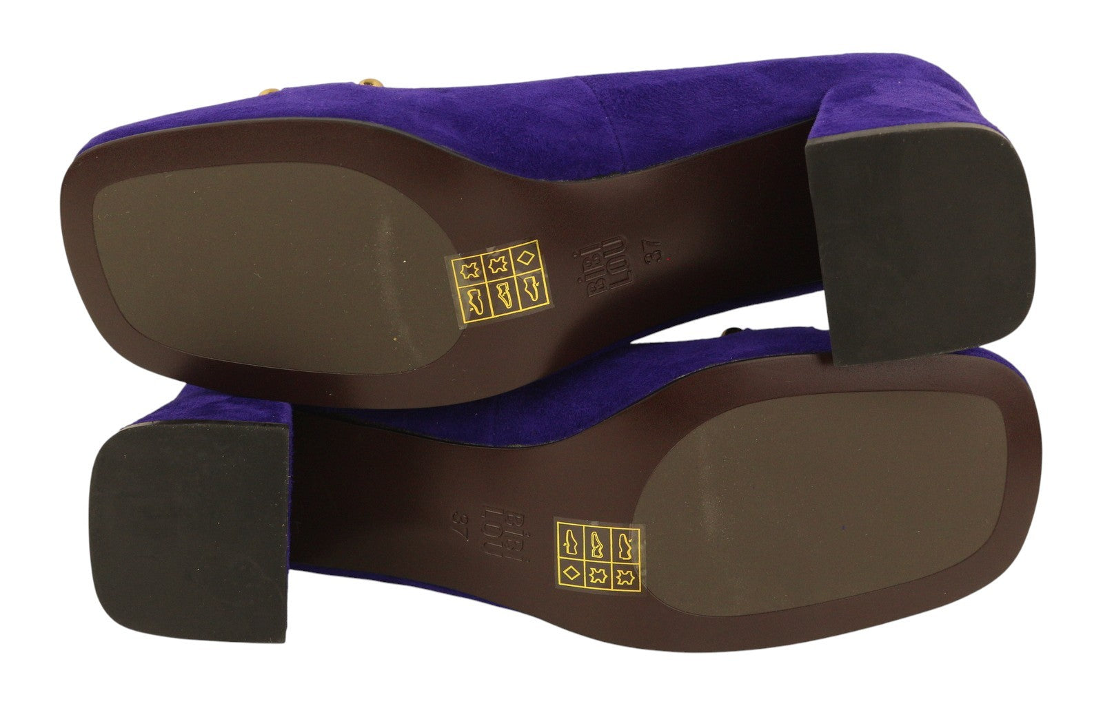 BIBI LOU Valencia Women Heels EU37 Blue Suede Leather Square Pumps RRP159