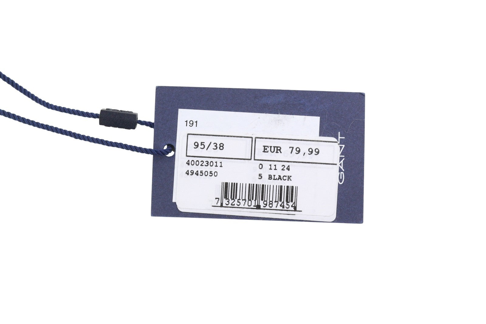 GANT Women Belt 95 CM Black Leather Silver Tone Buckle Logo Casual