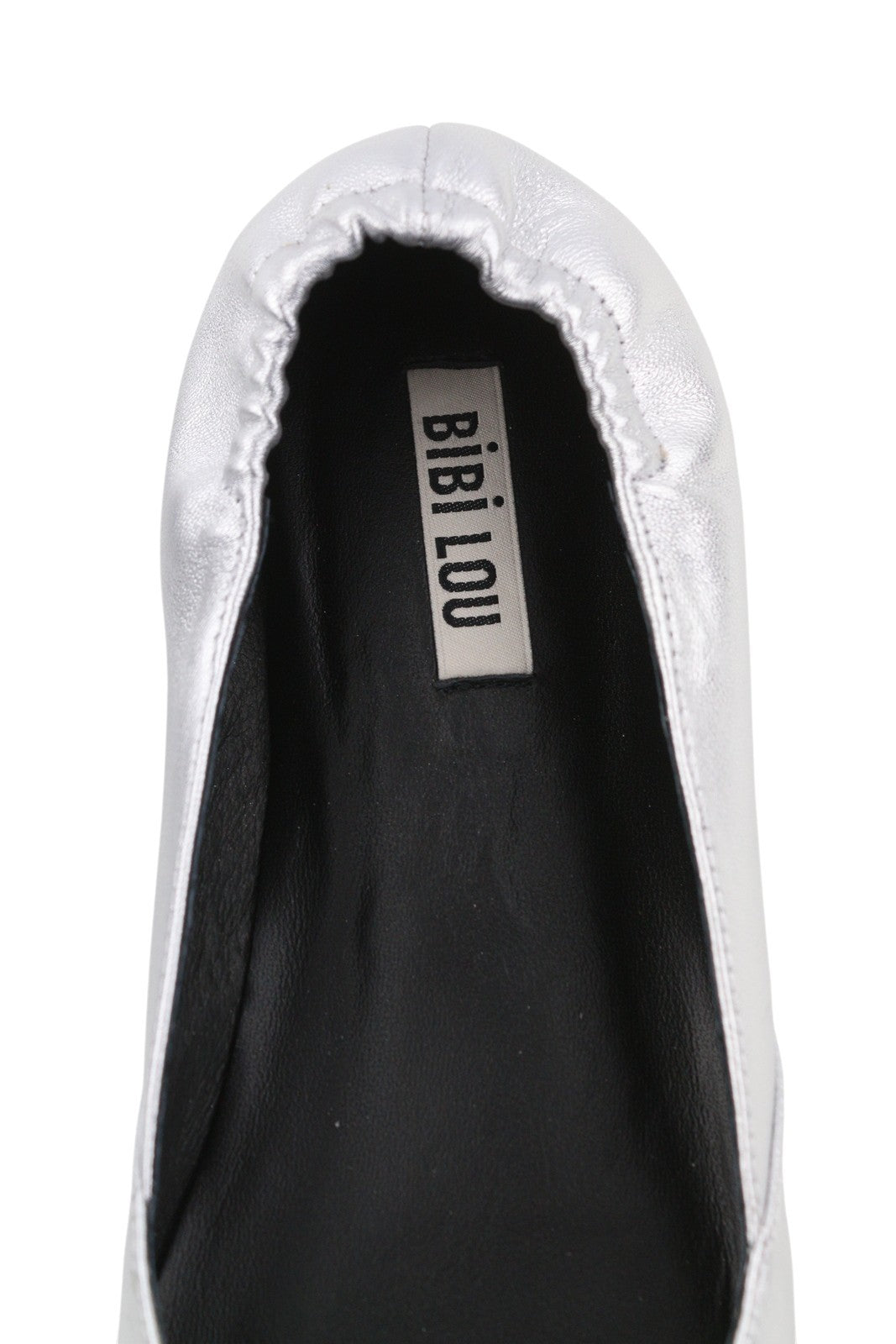 BIBI LOU Bochum Women Flats EU36 Silver Shiny Leather Pointed Ballerina RRP179