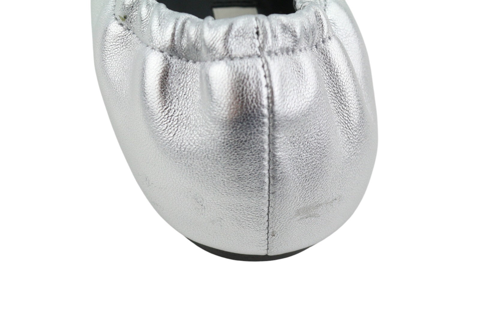 BIBI LOU Bochum Women Flats EU36 Silver Shiny Leather Pointed Ballerina RRP179