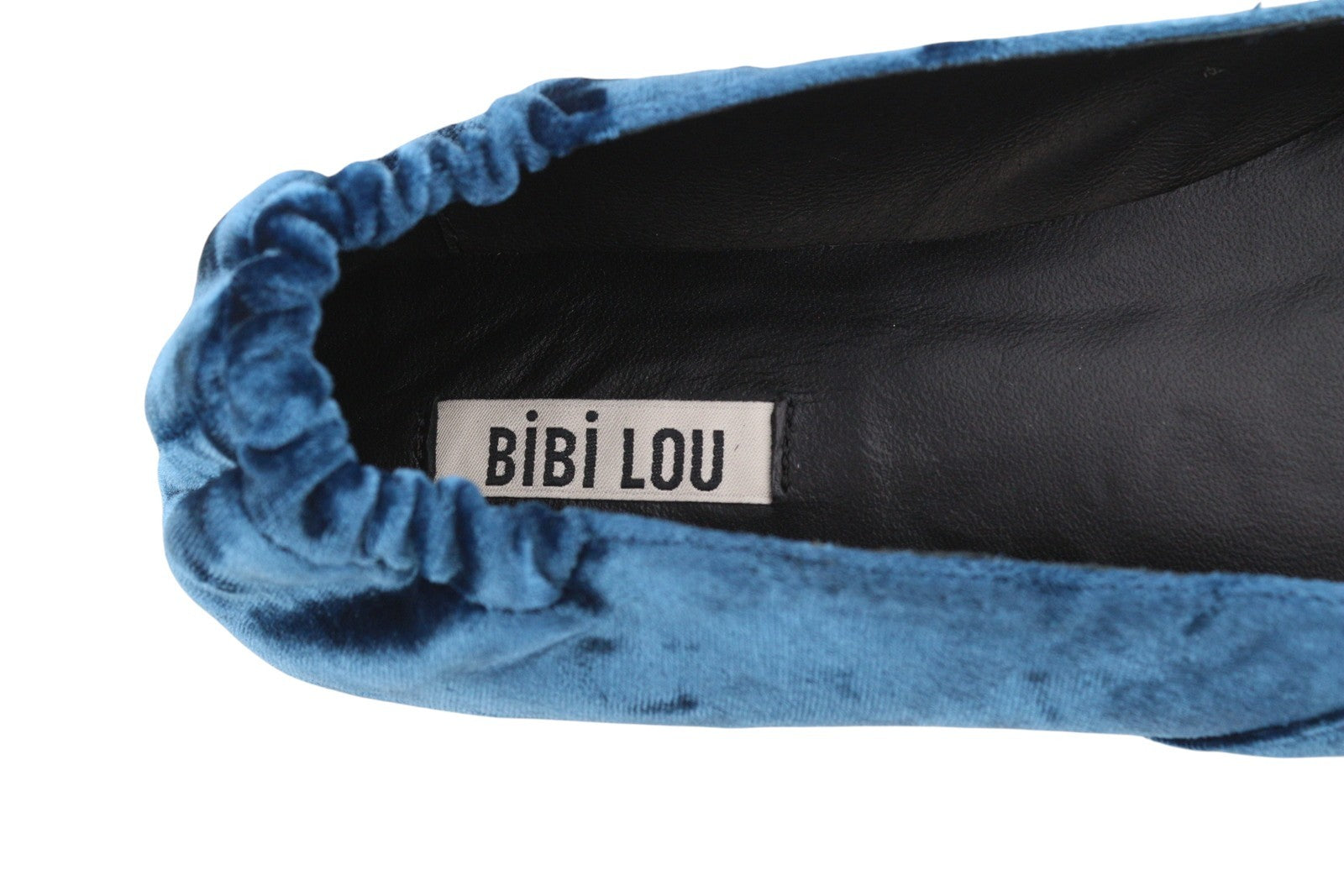 BIBI LOU Bochum Women Flats EU38 Blue Velvet Covered Pointed Ballerina RRP179