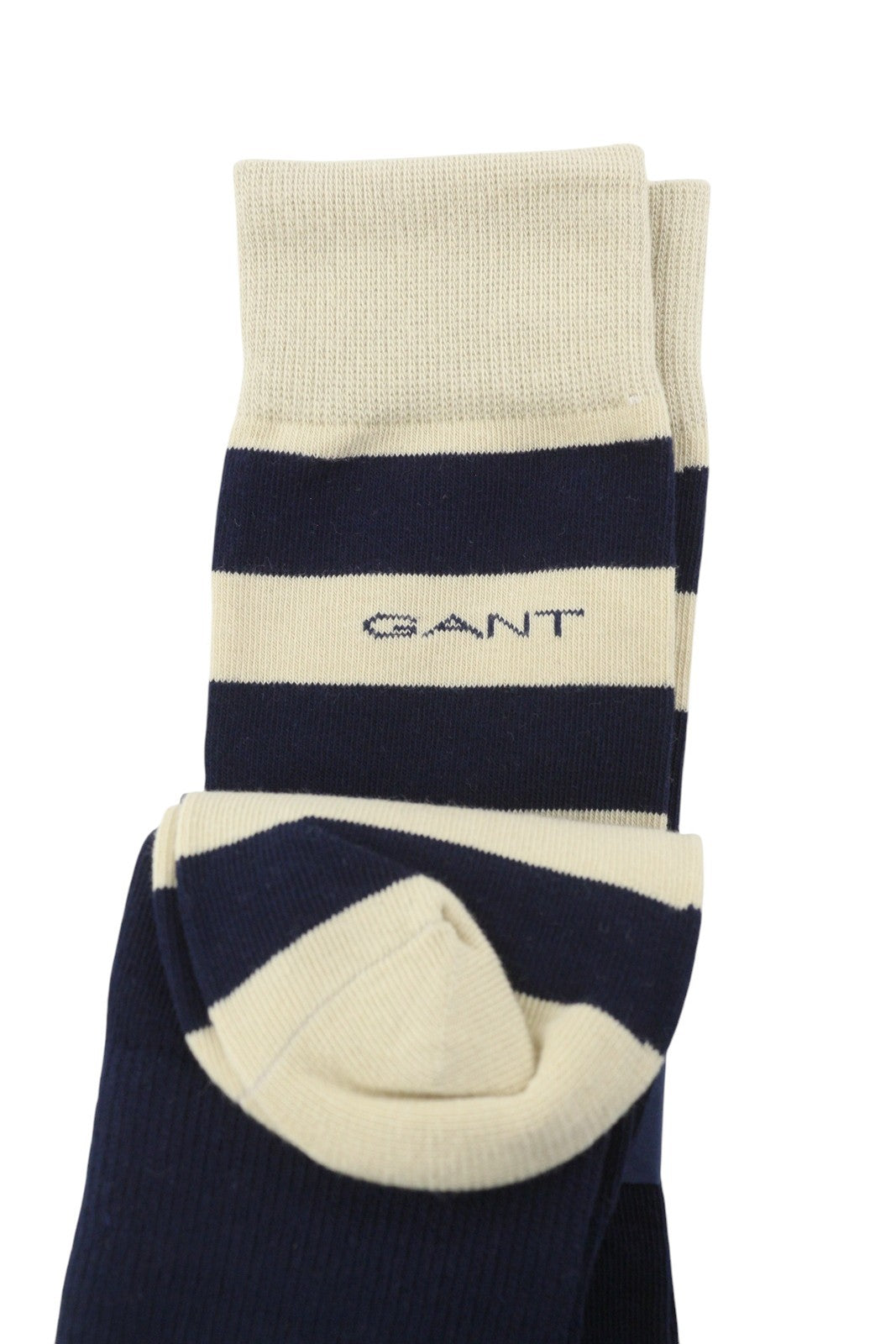 GANT Barstripe And Solid 2-Pack Men Socks OS Desert Beige Cotton Blend Unisex
