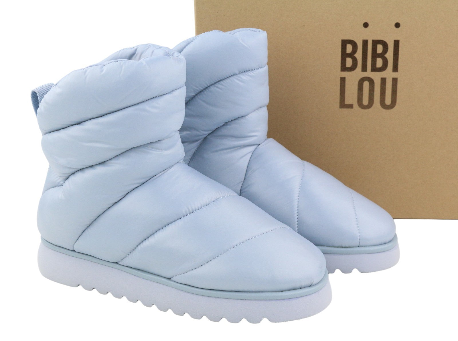 BIBI LOU Women Boots EU37 Light Blue Padded Quilted Ankle Winter RRP165