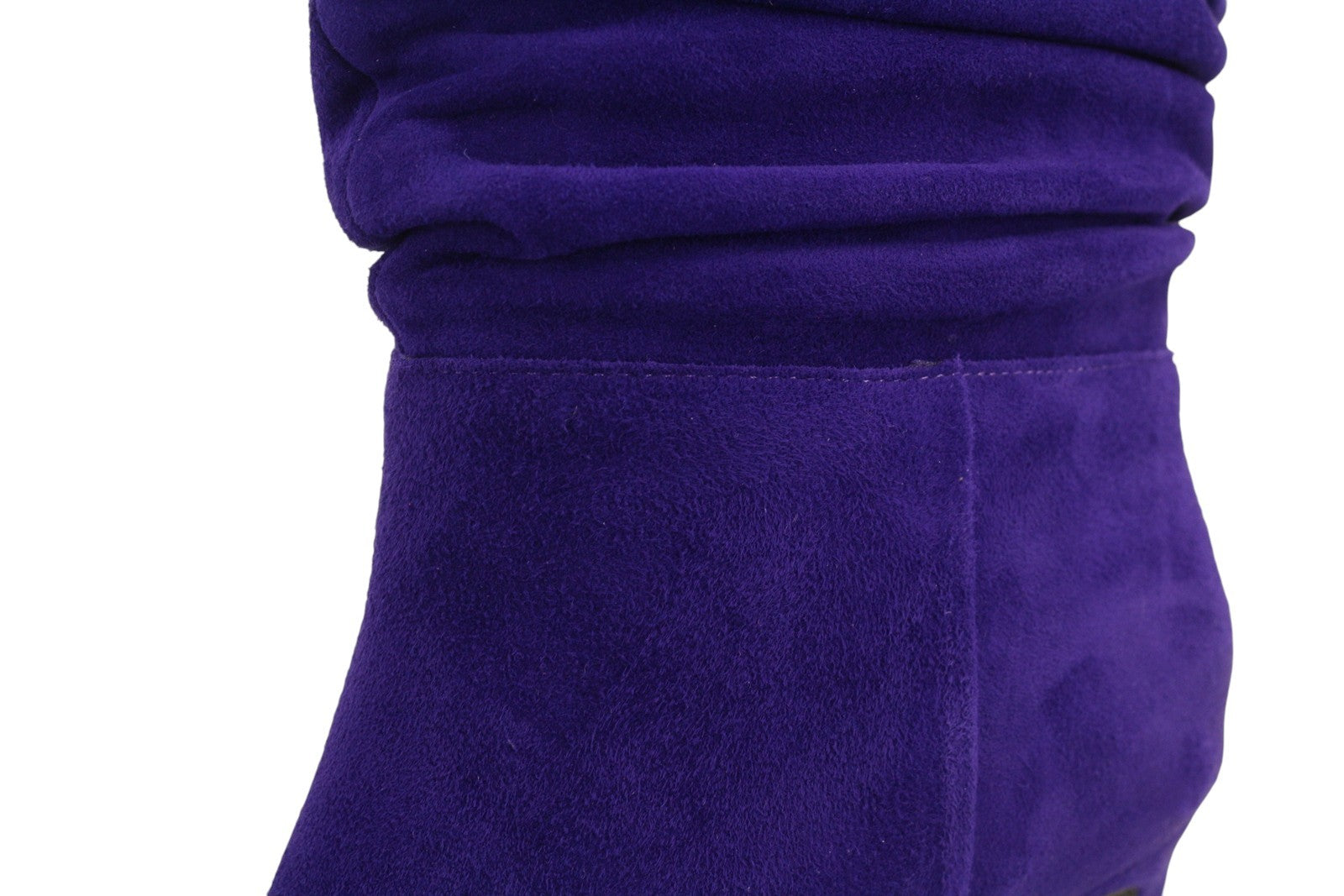 BIBI LOU Women Boots EU38 Blue Suede Leather Crinkled Effect Almond Toe Heels