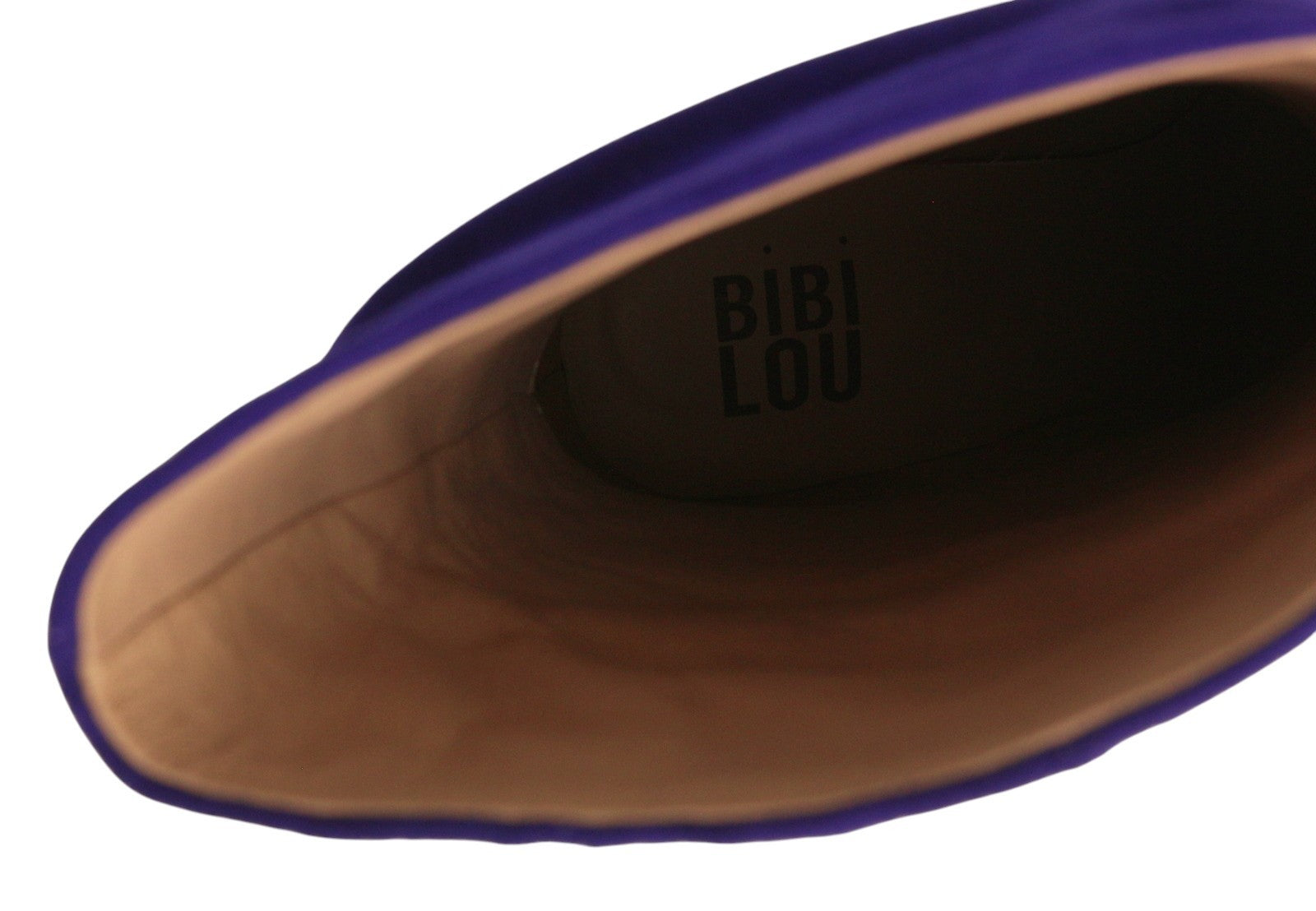 BIBI LOU Women Boots EU38 Blue Suede Leather Crinkled Effect Almond Toe Heels