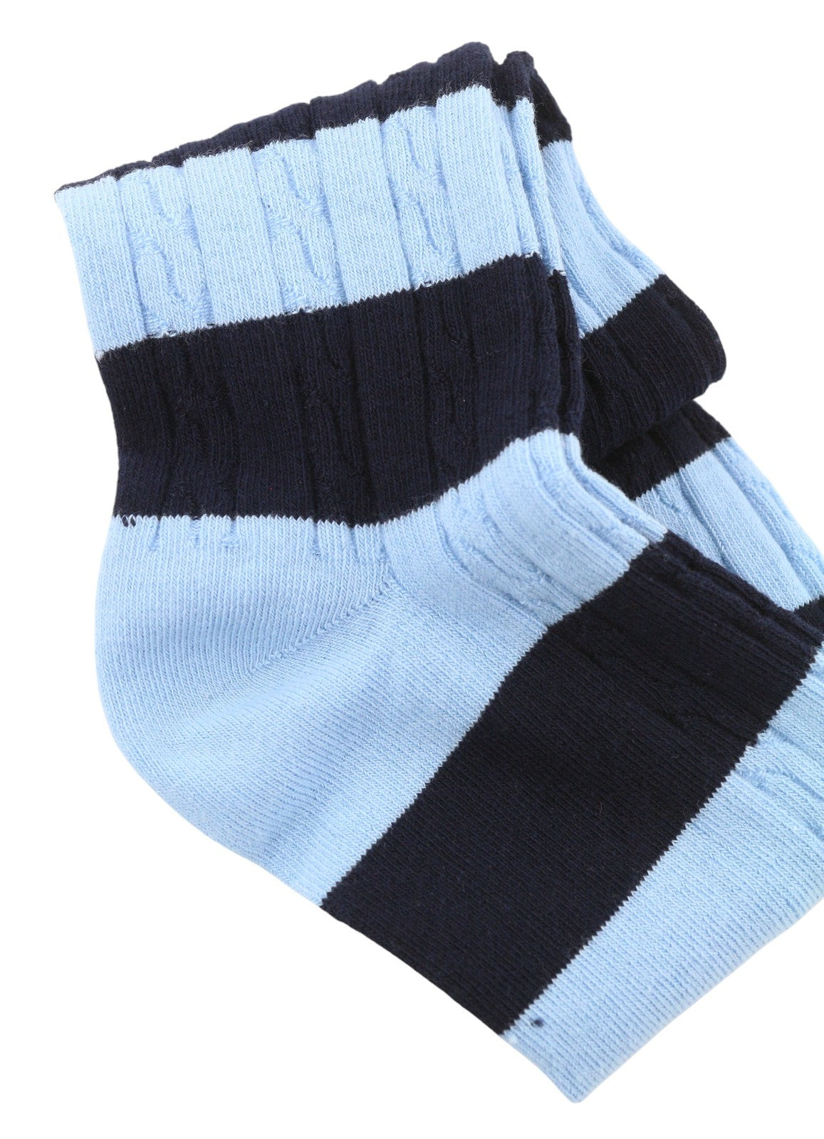 GANT Cable Barstripe Men Socks OS Clear Sky Cotton Blend Embroidered Logo Unisex