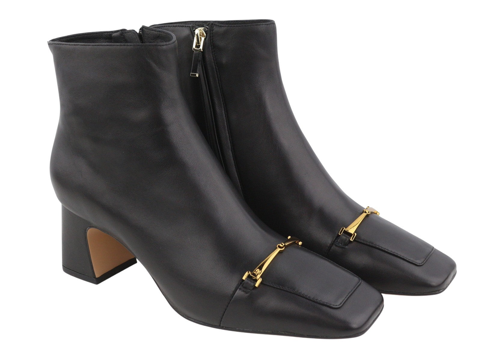 LOLA CRUZ Lorey Women Boots EU41 Black Leather Square Toe Ankle Heels Zipper