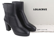 LOLA CRUZ Kaus Women Boots EU41 Black Leather Heeled Almond Toe Zipper