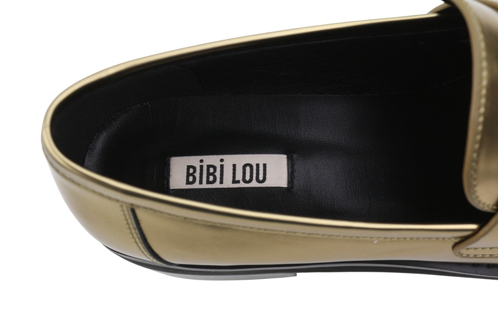 BIBI LOU Jaya Women Flats EU40 Shiny Gold Leather Chunky Slip On RRP199