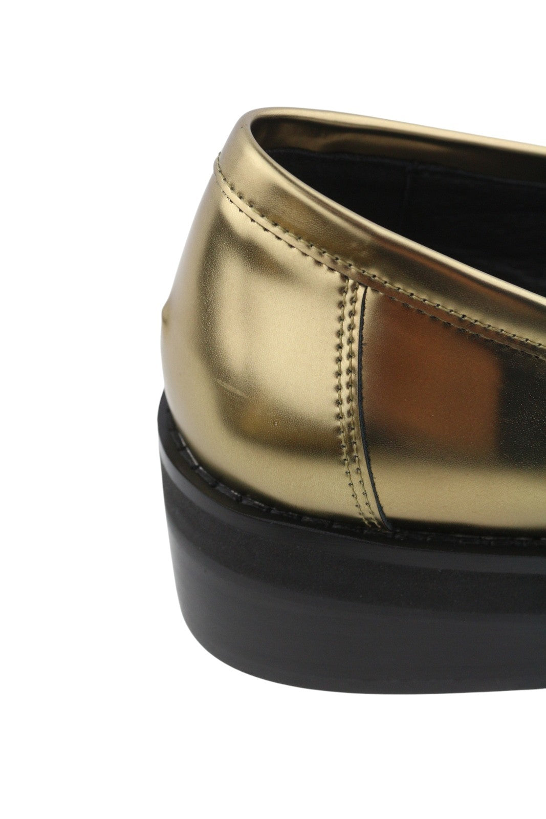 BIBI LOU Jaya Women Flats EU40 Shiny Gold Leather Chunky Slip On RRP199