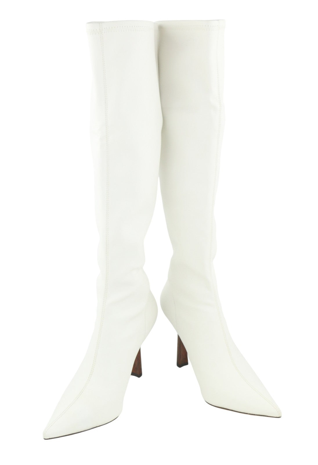 LOLA CRUZ Naf Women Boots EU38 White Eco Leather Pointed Toe High Heel RRP285