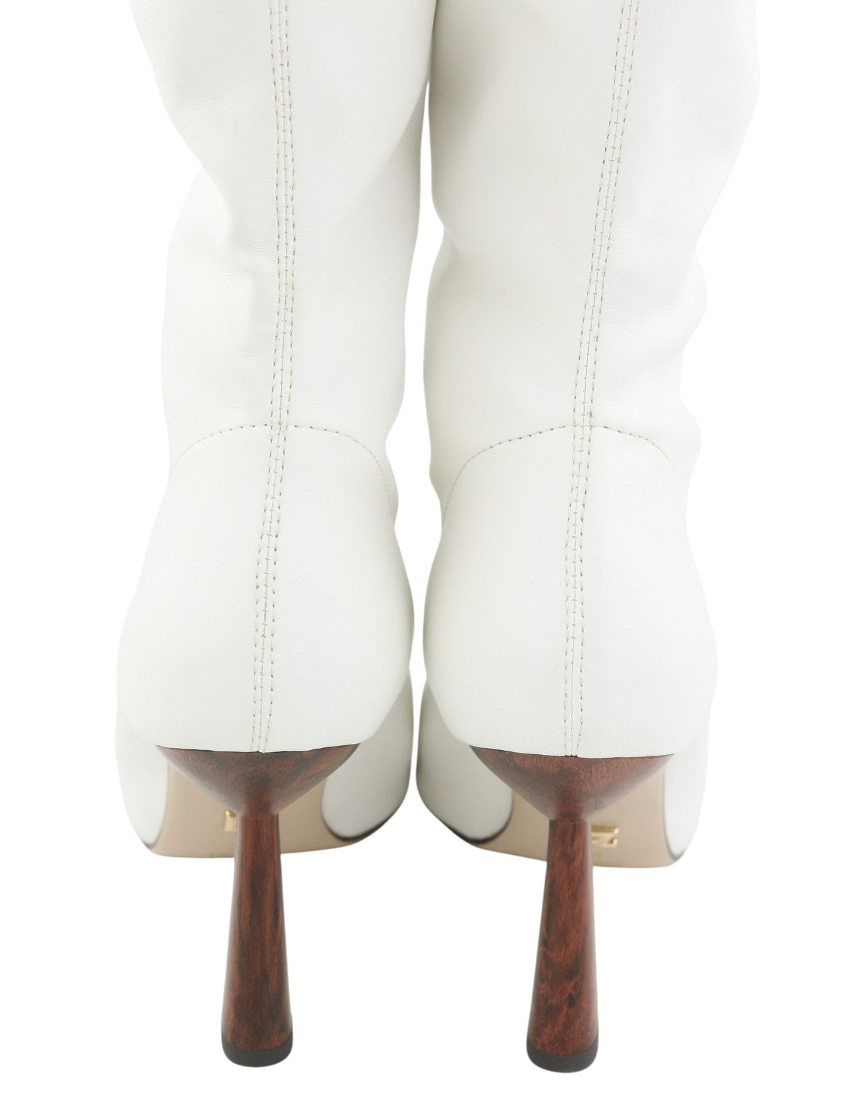 LOLA CRUZ Naf Women Boots EU38 White Eco Leather Pointed Toe High Heel RRP285