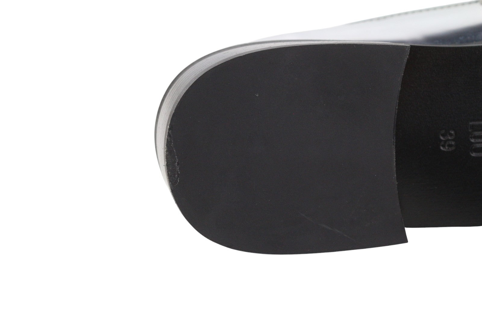 BIBI LOU Jaya Women Flats EU39 Shiny Silver Leather Chunky Slip On RRP199