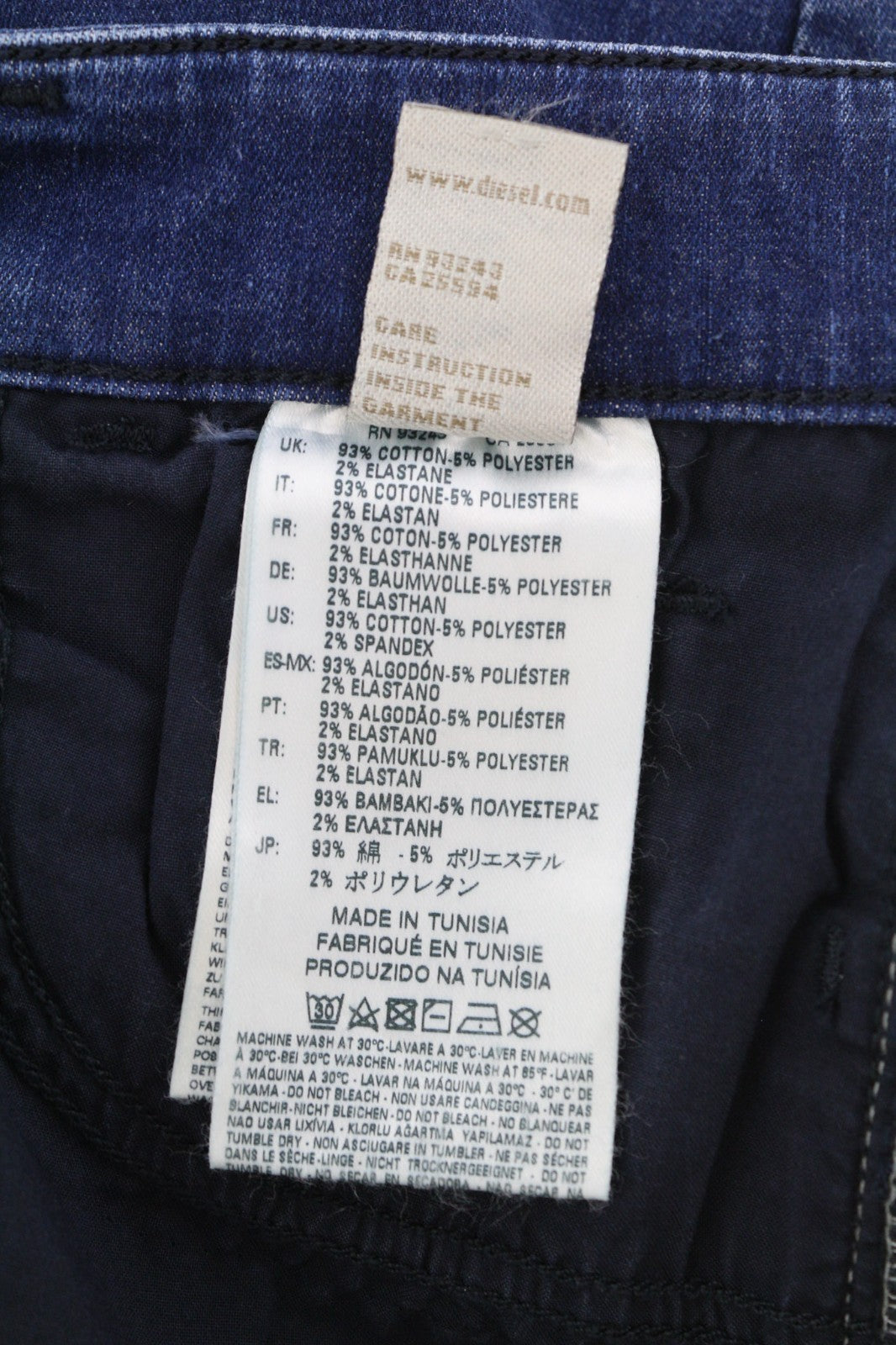 DIESEL Slandy 084FR Women's Jeans W25/L30 Super Slim Skinny Stretch Mid Waist