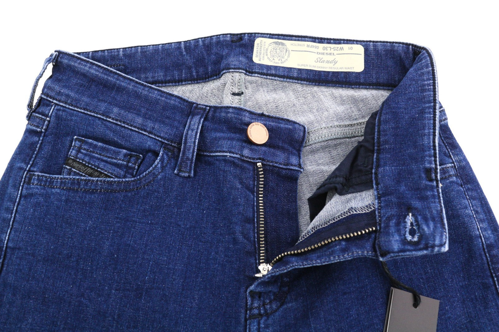 DIESEL Slandy 084FR Women's Jeans W25/L30 Super Slim Skinny Stretch Mid Waist