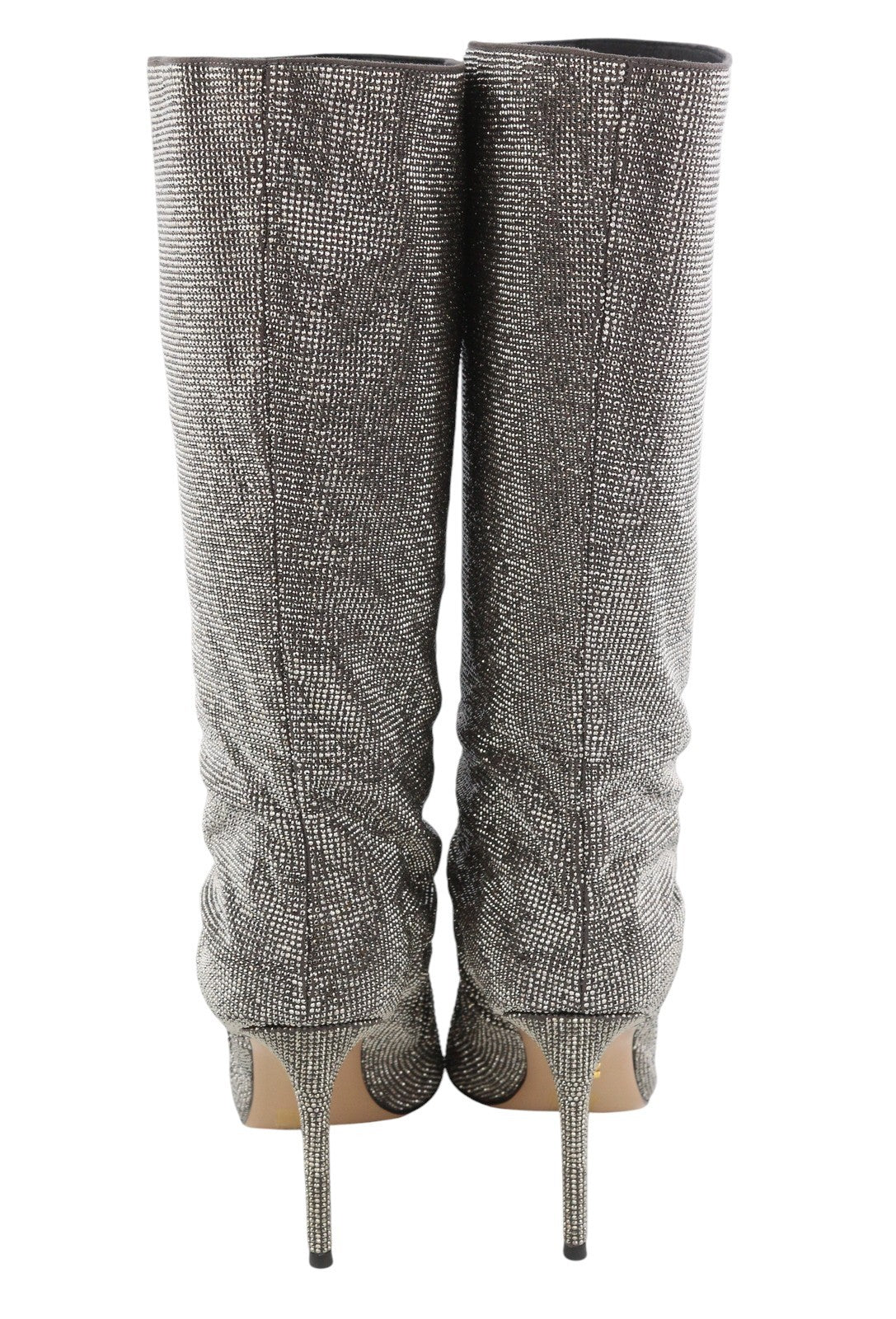 LOLA CRUZ Lievin Women Heels EU40 Grey Leather Glitter Shiny Crinkled RRP425