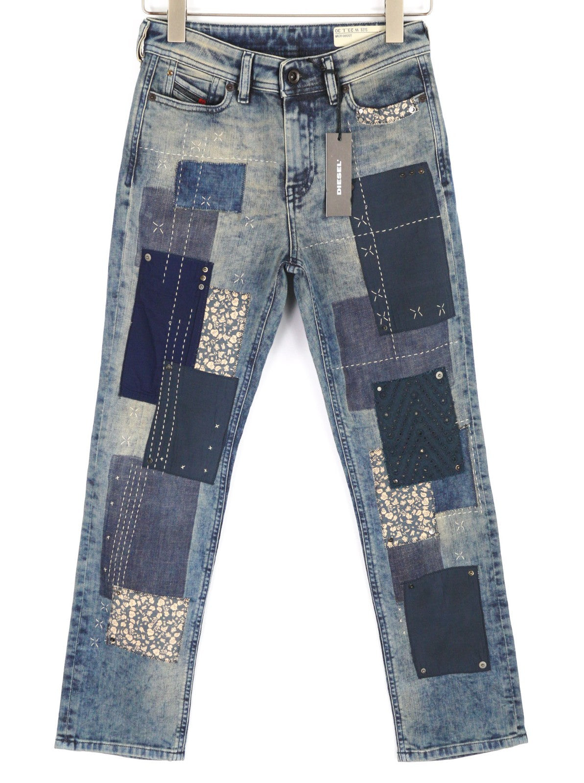 DIESEL Reen 0855T Women's Jeans W23/L30 Straight Fit Patches Limited Edition