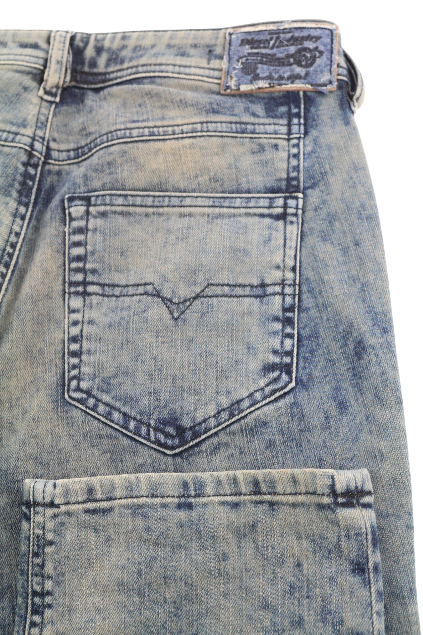 DIESEL Reen 0855T Women's Jeans W26/L30 Straight Cut Patches Limited Edition