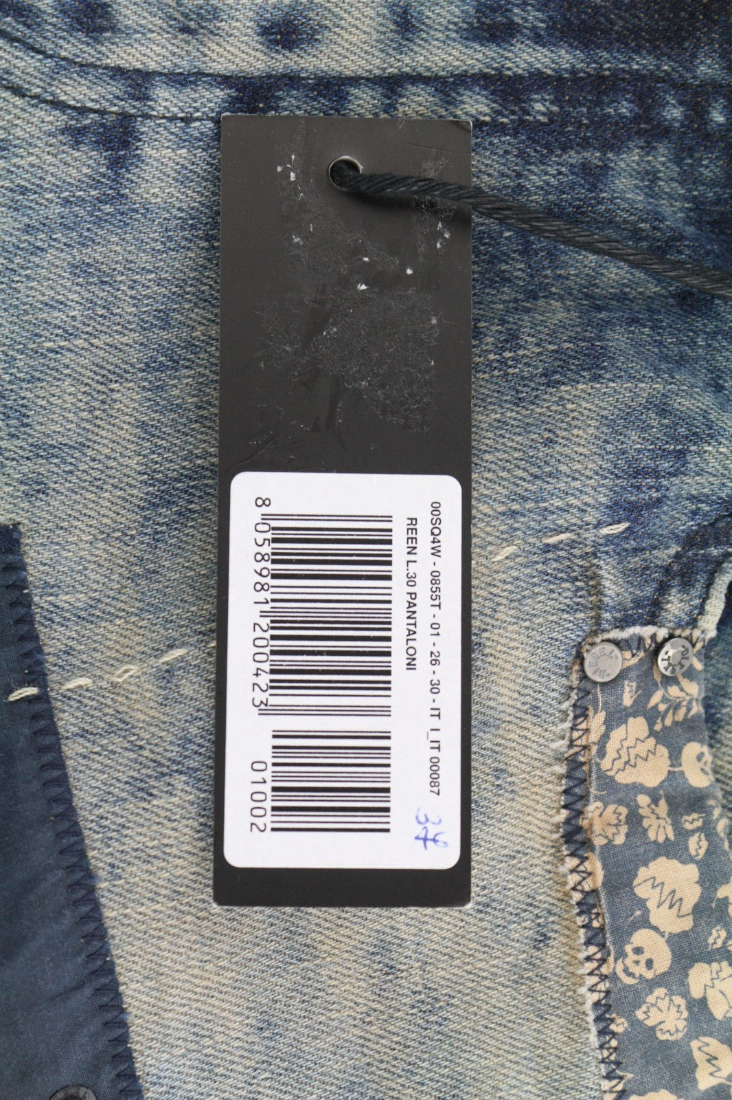 DIESEL Reen 0855T Women's Jeans W26/L30 Straight Cut Patches Limited Edition