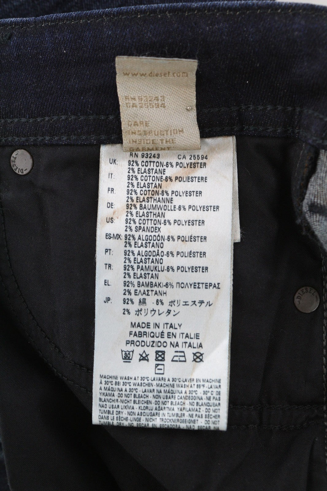 DIESEL D.N.A. Reen 0844T Women's Jeans W23/L30 Straight Regular RRP200