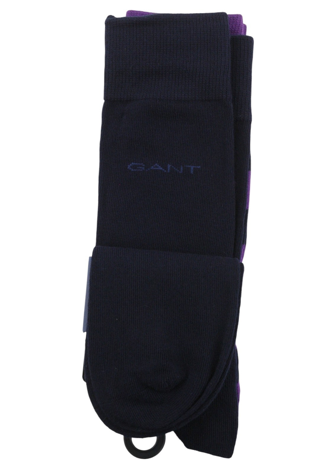 GANT Barstripe And Solid 2-Pack Men Socks OS Imperial Purple Knit Stretch Unisex