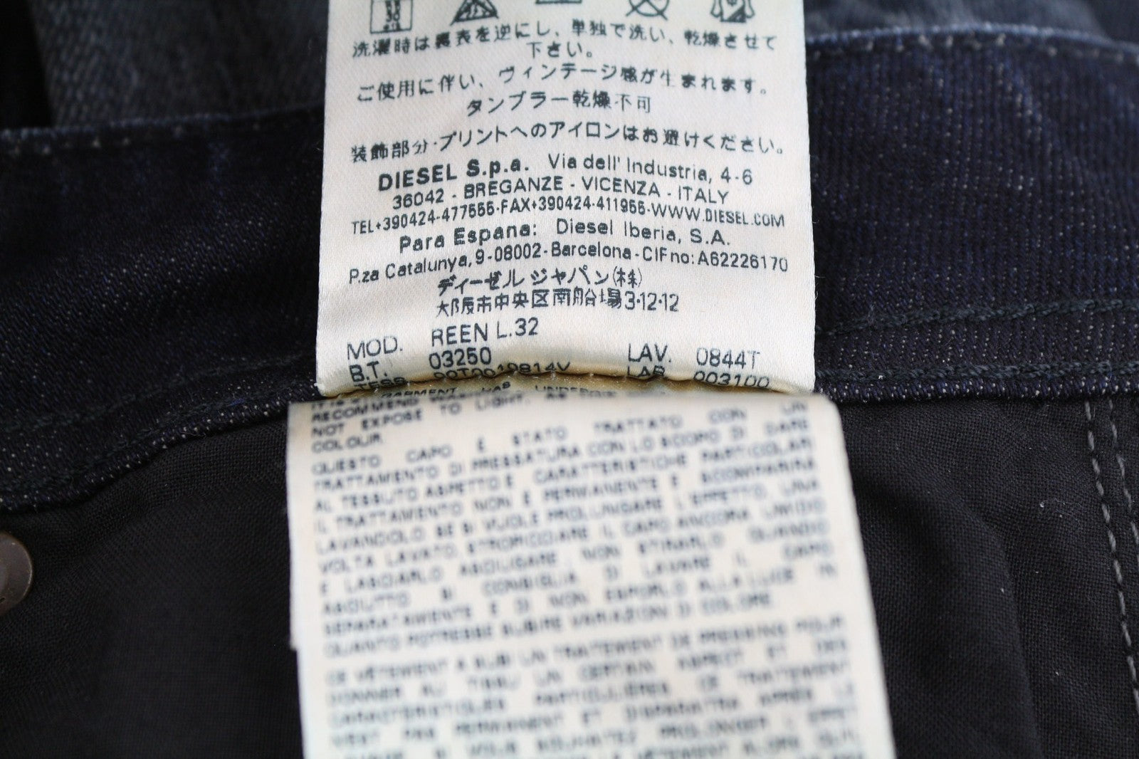 DIESEL D.N.A. Reen 0844T Women's Jeans W25/L32 Regular Straight Fit Blue RRP200