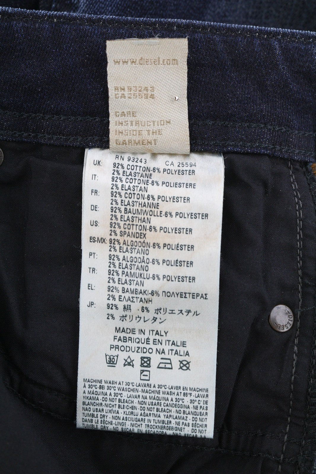 DIESEL D.N.A. Reen 0844T Women's Jeans W26/L32 Straight Regular Waist RRP200