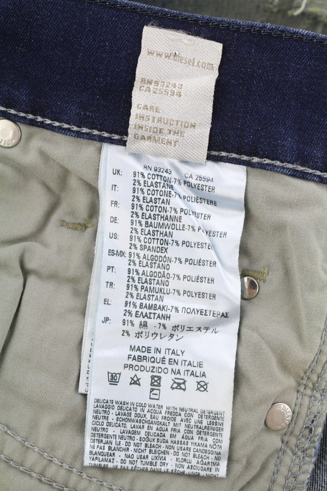 DIESEL Grupee 0838T Women's Jeans W25/L32 Super Slim Skinny Low Waist Stretch