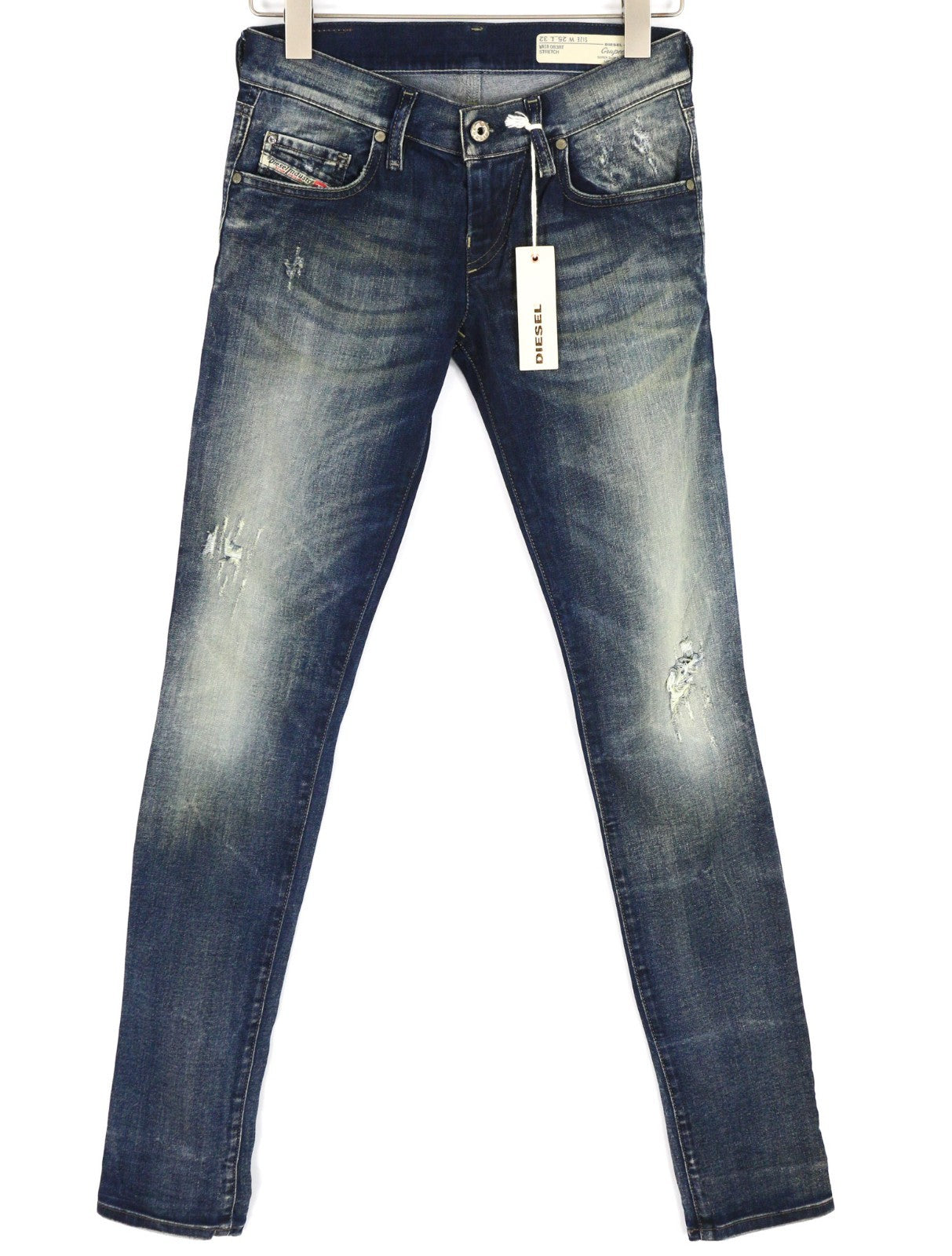 DIESEL Grupee 0838T Women's Jeans W24/L32 Super Slim Skinny Stretch Low Waist