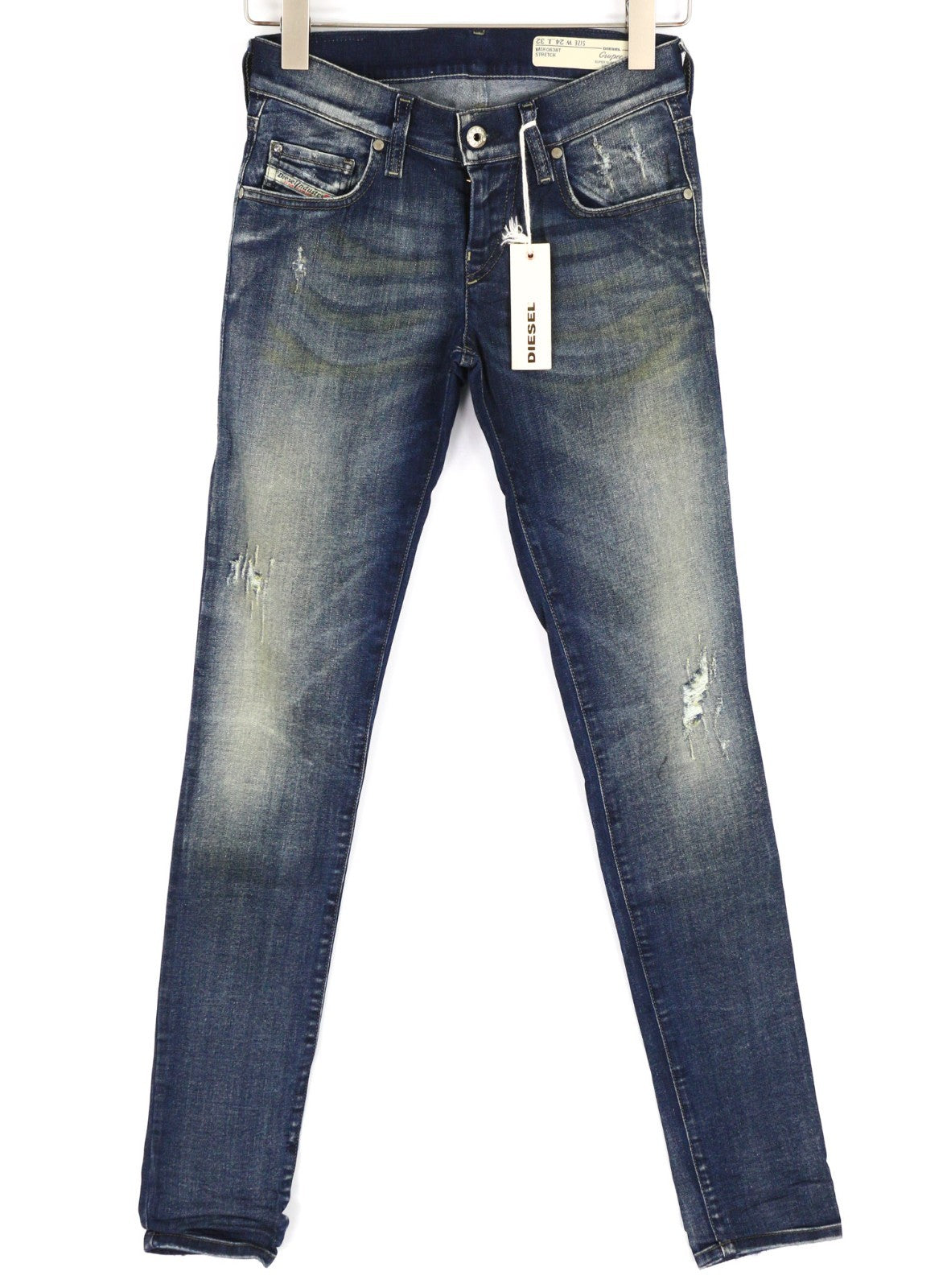 DIESEL Grupee 0838T Women's Jeans W24/L32 Super Slim Skinny Stretch Low Waist