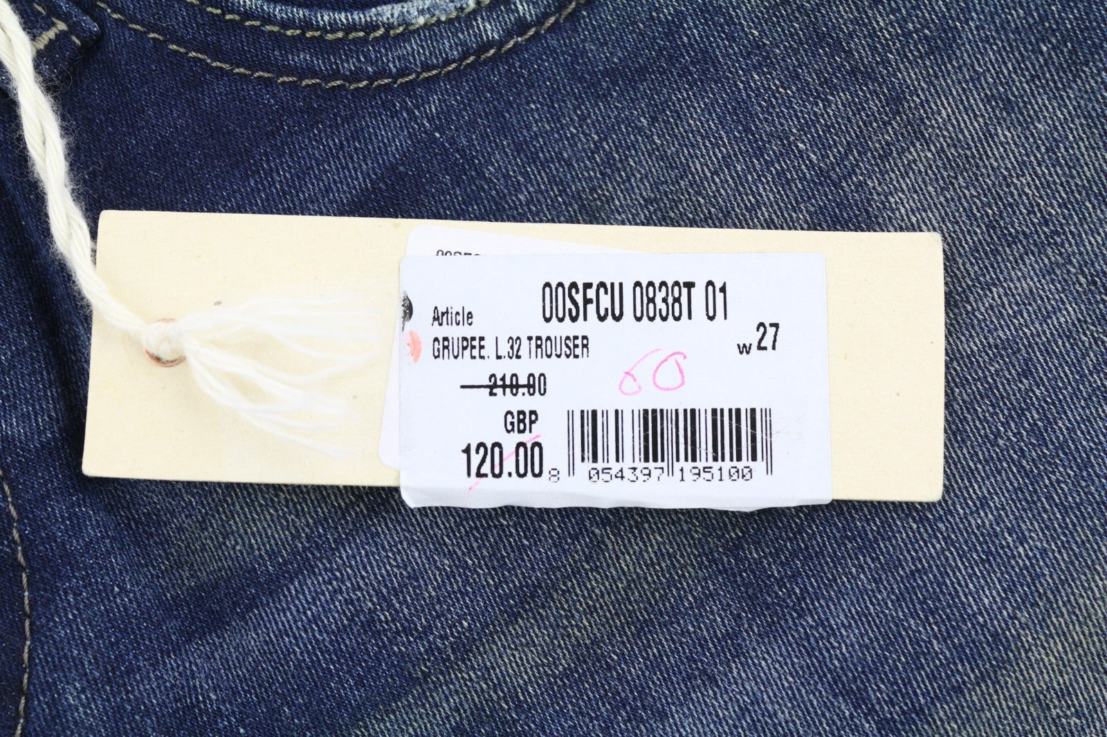 DIESEL Grupee 0838T Women's Jeans W27/L32 Super Slim Skinny Stretch Low Waist