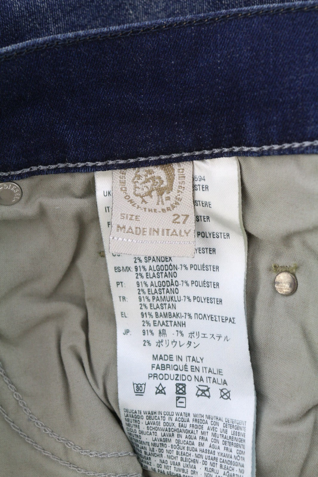 DIESEL Grupee 0838T Women's Jeans W27/L32 Skinny Super Slim Low Waist Stretchy