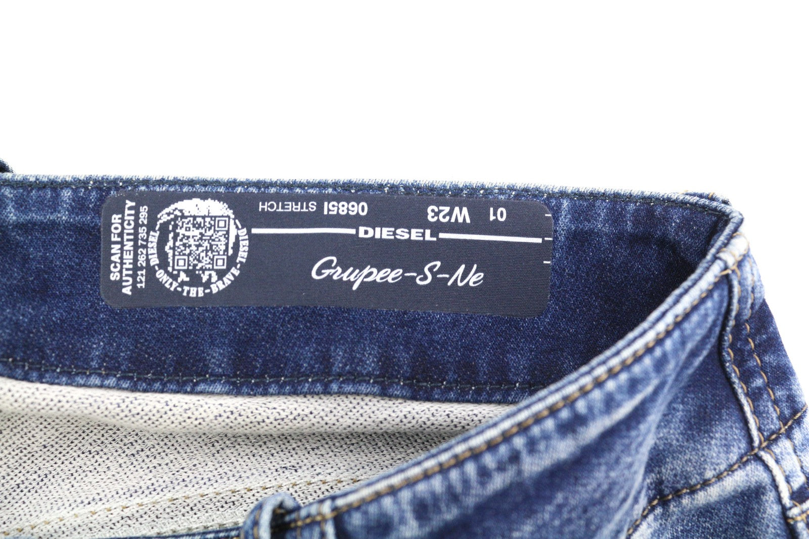 DIESEL Grupee-S-Ne 0685I Women's Jeans W23 Jogg Ripped Skinny Fit Washed Blue